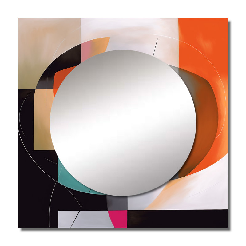Moina - miroir mural géométrique moderne pour salle de bain, 23 po x 23 po