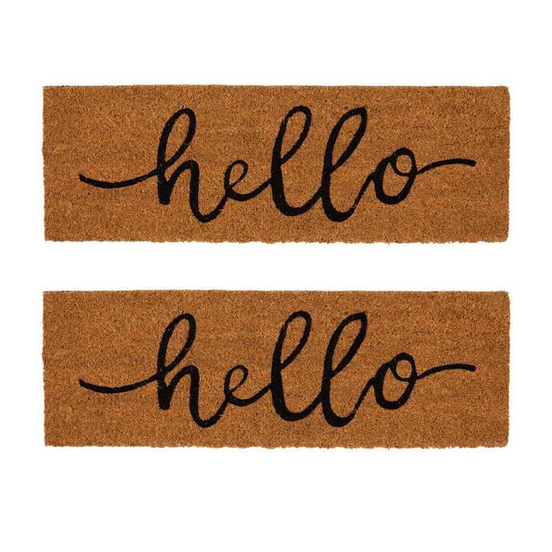 Nicola Spring - Coir Step Mats - 60 x 20cm - Hello