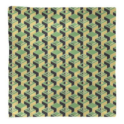 Serviette de table en coton à motif de gratte-ciels à deux couleurs