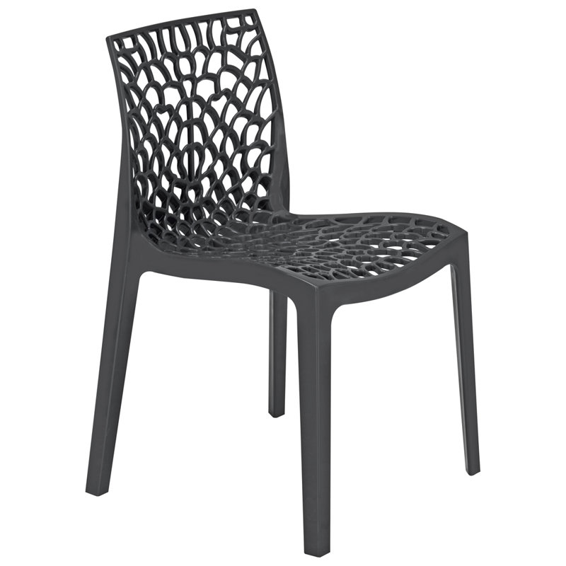 Rian Stacking Patio Dining Side Chair, Anthracite