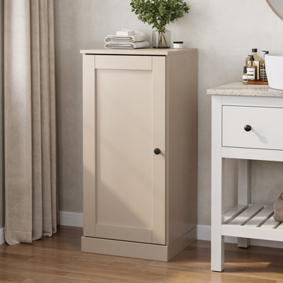100% Solid Wood 16.5" Bathroom Storage Cabinet with Shaker Door & Adjustable Shelves