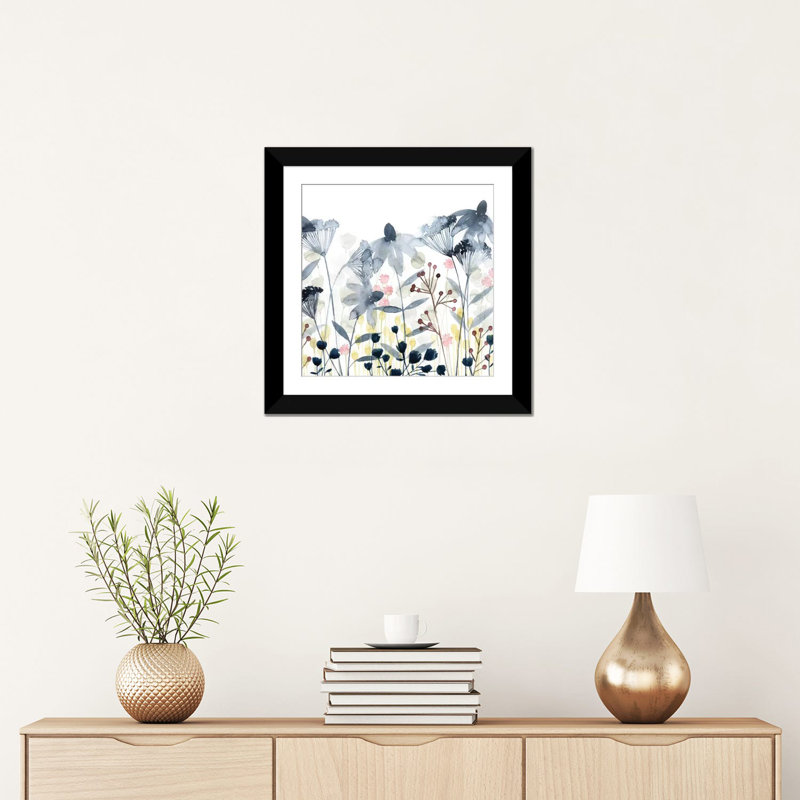 « layered jardins ii », impression sur toile, Papier d'art encadré noir, H 16 po x l 16 po x P 1 po