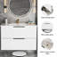 Meuble-lavabo mural 36 po avec lavabo et tiroirs en céramique Annisa-122359580