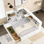 Lit plateforme en bois avec lit gigogne-373753799