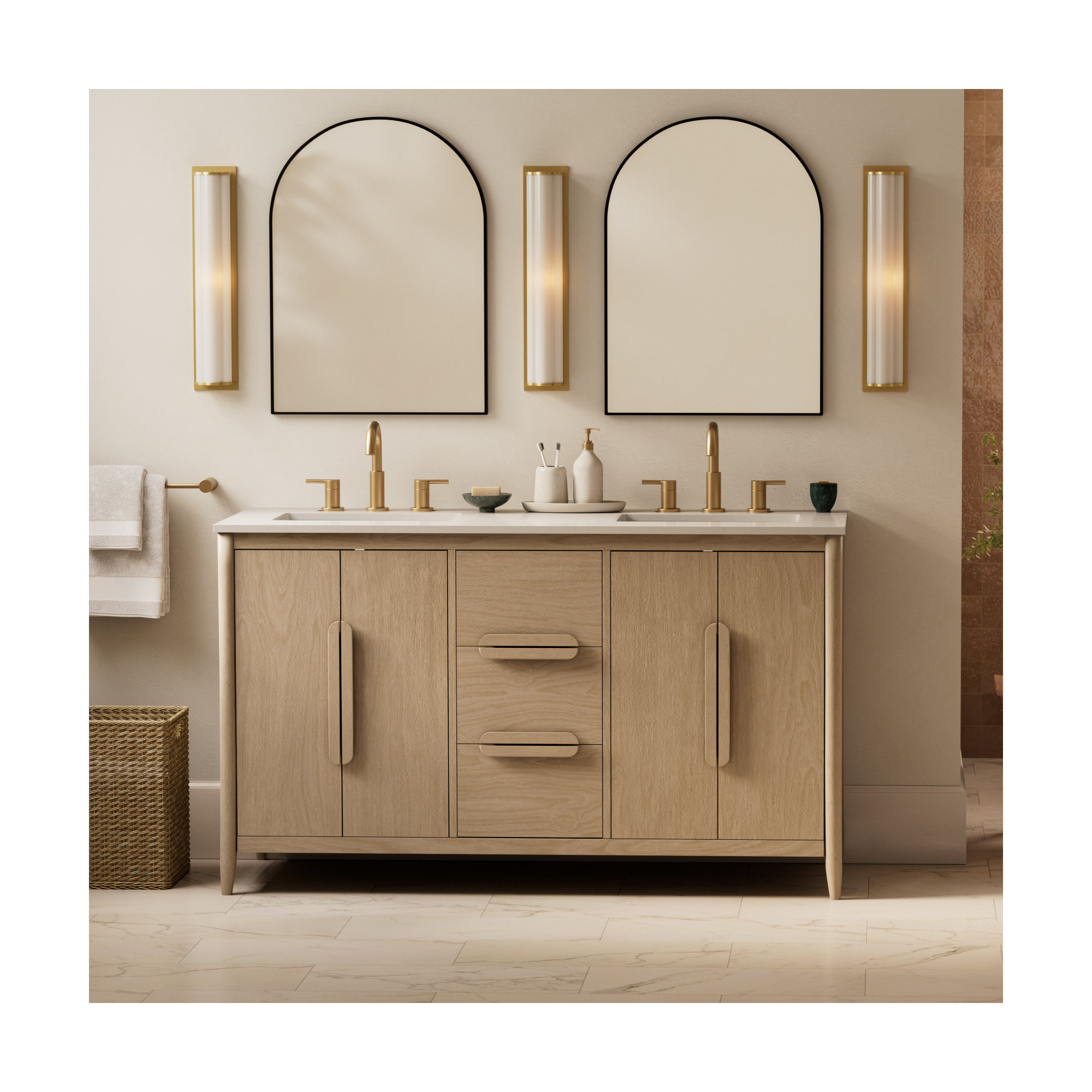 Sabine Metal Arch Wall Mirror, Black, 30" x 22"