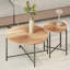 Table cylindrique rouge patinée - imperméable, housse, pieds en métal noir, pour décorer la maison-1407292409