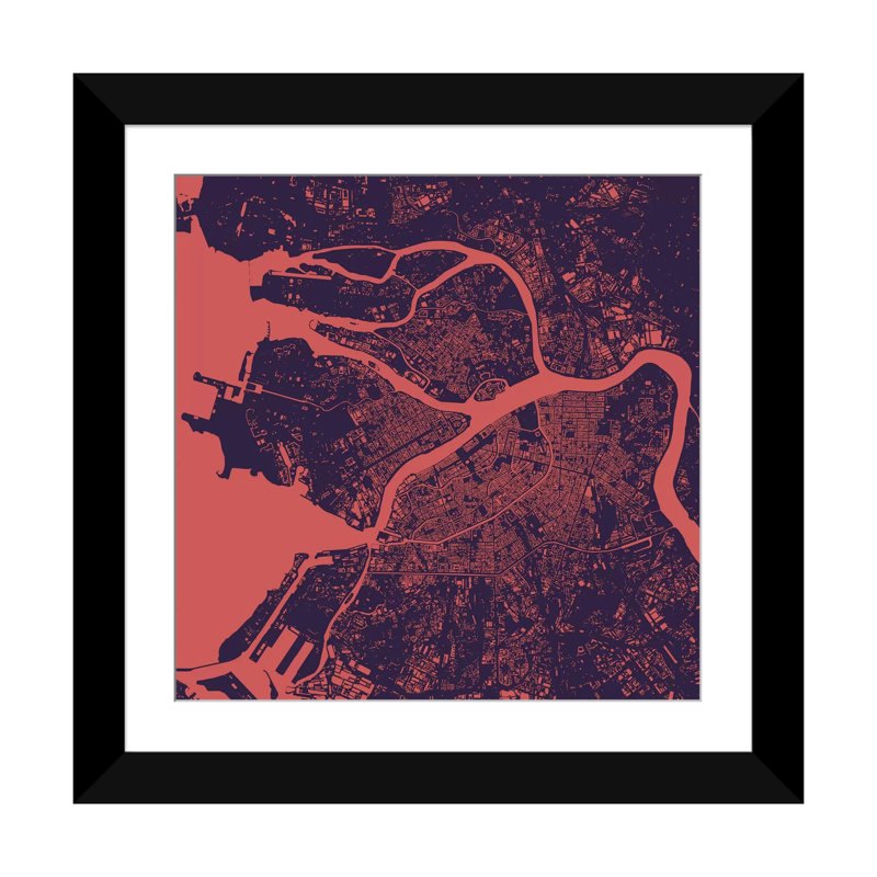 «St. "Petersburg", impression sur toile tendue, H 24 po x l 24 po x P 1 po, Papier d'art encadré noir, Blanc
