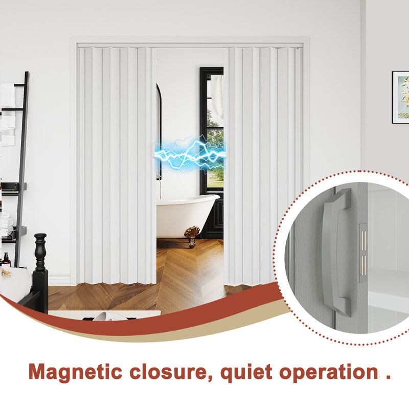 Porte accordéon 79 po, Blanc, 72 po x 80 po