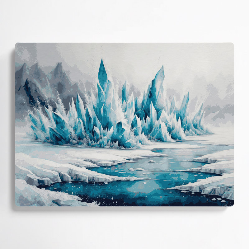Art mural gris Sci Fi Tundra Ice Formations