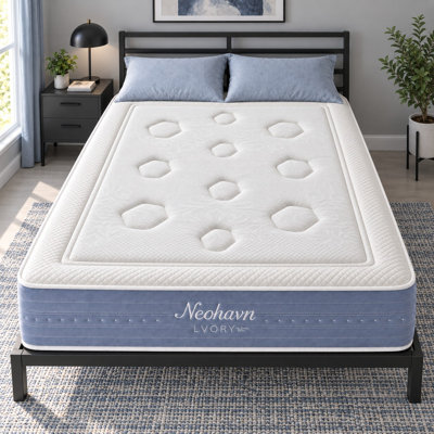 King 12" Cooling Gel Memory Foam Hybrid Mattress With Pocket Springs, Pressure Relief & Medium Plush Feel