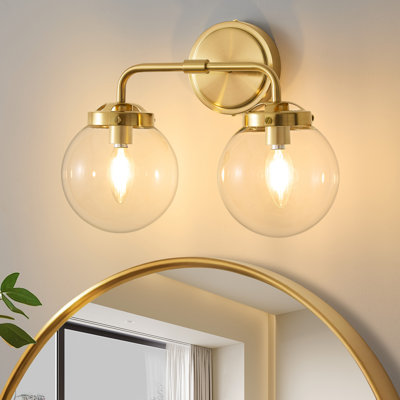 Airabelle Bathroom Vanity Lighting With Clear Shades Dimmable Bathroom Light Fixtures