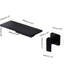 Robinet de lavabo de salle de bain noir mat en cascade - de fabrication supérieure en laiton, simple pour un réglage en douceur de la température et du débit de l'eau, style haute apparence en laiton, modification rapide, efficacité de l'espace-121706805