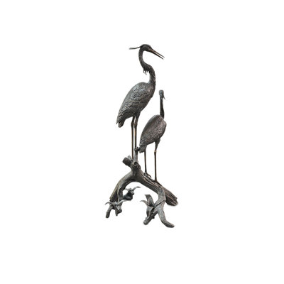 Hérons sur une branche bronze