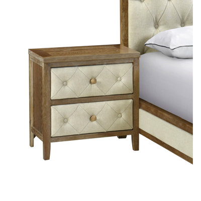 Élégante table de chevet de chambre à coucher en noyer avec tiroirs fonctionnels pour un rangement organisé