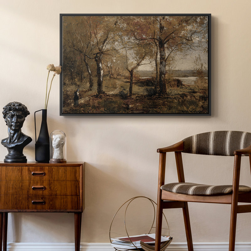«Vintage Landscape - dxcvii» sur toile, H 25 po x l 37 po x P 2 po, Toile avec cadre flottant noir