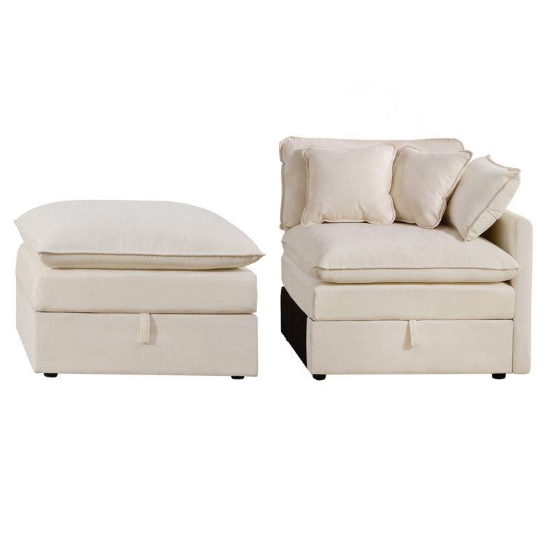 George Box B, Beige Chenille