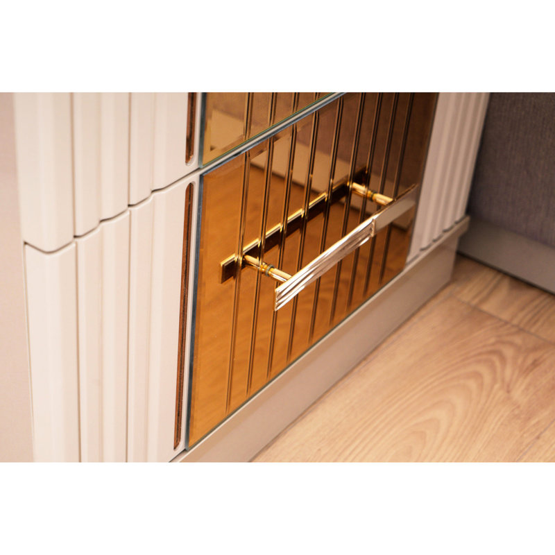 Table de chevet moderne en bois gris avec 2 tiroirs utilitaire contemporain 2