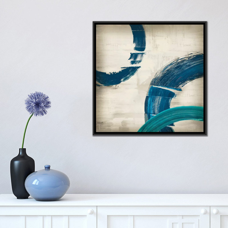 « halcyon ii », impression sur toile, H 18 po x l 18 po x P 1,5 po, Toile avec cadre noir, Pas de tapis
