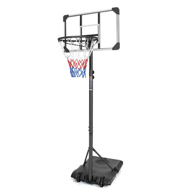 Système portatif de but de basketball en fer avec panneau en polycarbonate et roues