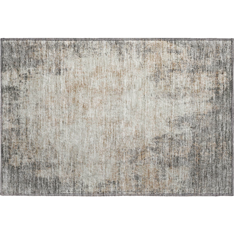 Premium Machine Washable Prisco Taupe Rug, Rectangle 1'8" x 2'6"