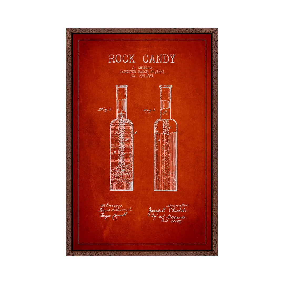 Rock Candy Red Patent Blueprint von Aged Pixel - Gallery-Wrapped Canvas Giclée on Canvas