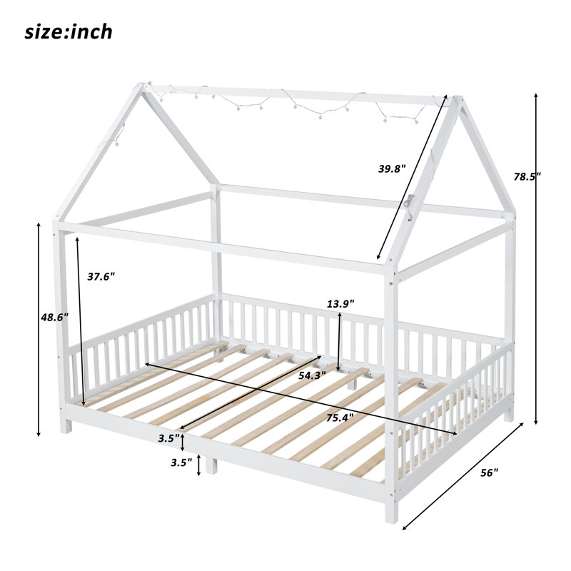 House Daybed With Led, Full / Double