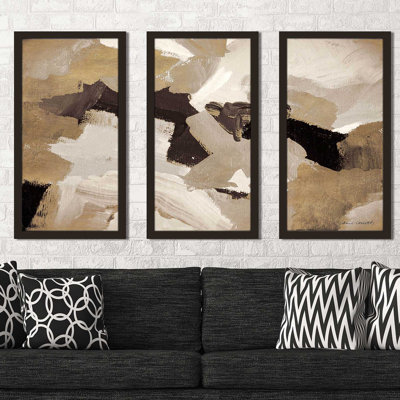«Mute Abstract II» par Lanie Loreth - cadre photo 3 pièces, impression multi-pièces