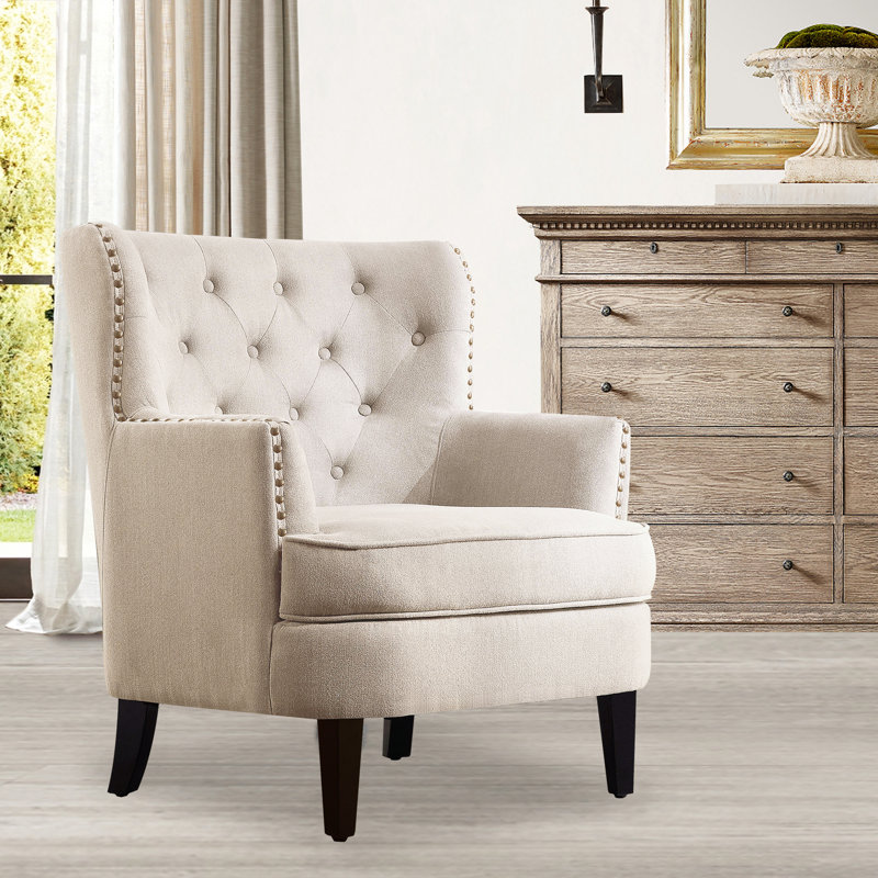 Chaise d'appoint rembourrée avec coussin moelleux Mid-Century