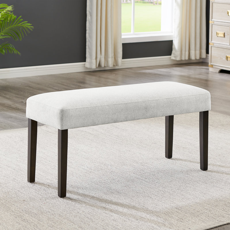 Rebeca Contemporary Upholstered Dining Bench, Gray