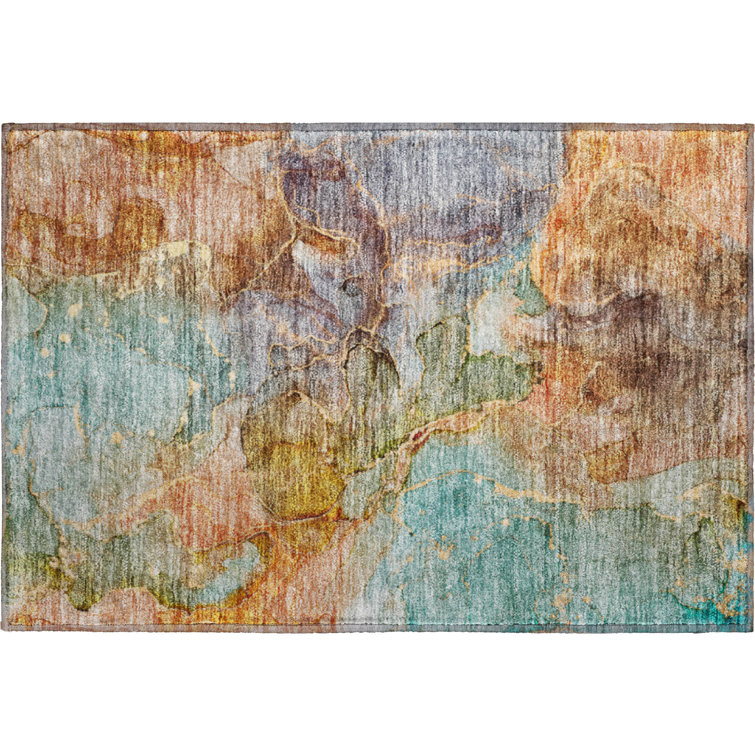 Premium Machine Washable Prisco Coral Rug