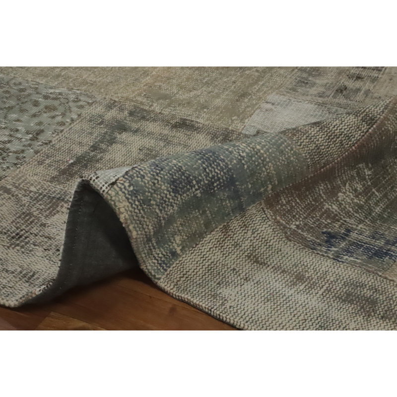 Geometric Patchwork Distressed Area Rug 8x10
