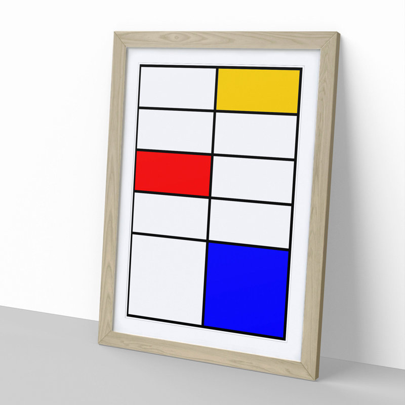 Composition Vol.4 by Piet Mondrian - Picture Frame Painting, Oak, 90cm H x 65cm W x 2cm D