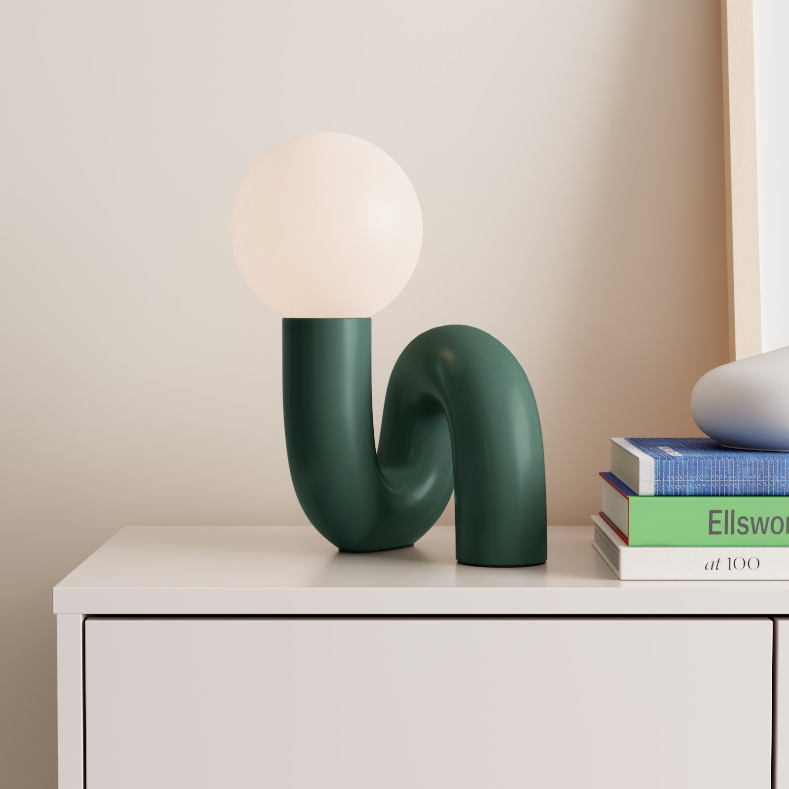 Verda Resin Table Lamp, Green