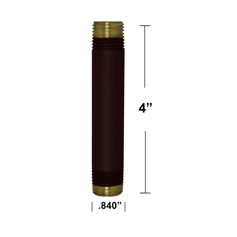 Embout de tuyau en laiton ½ po x 4 po IPS, Bronze/or frotté à l'huile