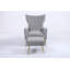 Luxueux fauteuil d'appoint rembourré en velours avec coussins capitonnés et repose-pieds assorti pour une vie moderne
