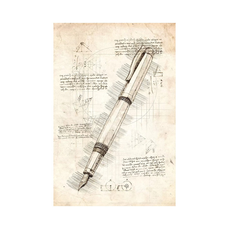 «Fountain Pen» par Cornélin, impression sur toile tendue, H 40 po x l 26 po x P 1,5 po