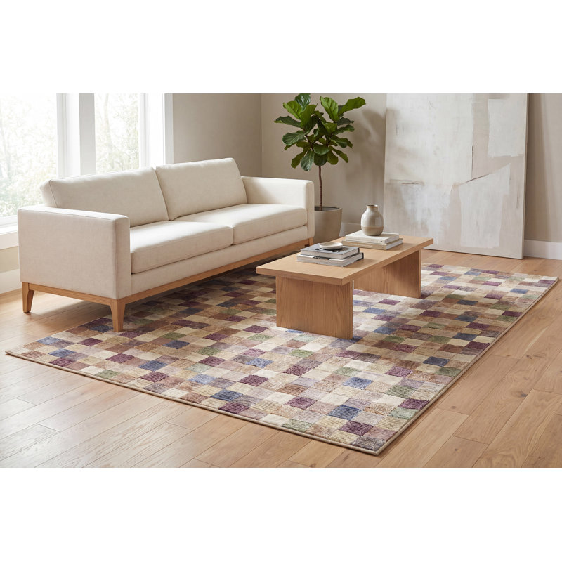 Gerin Plaid Indoor Rug, Rectangle 5'3" x 7'7"