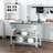 HOMCOM Kitchen Island With Stainless Steel Top-1292481679