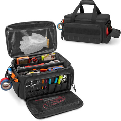 14-Inch Tool Bag with Anti-friction Bottom, Hand Tool Storage Organizer for Men