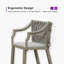  Chaise de patio à hauteur de barre avec coussin et dossier-1408319848