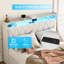 Cadre de grand lit en métal blanc avec tête de lit ergonomique, prises de charge intégrées et rangement pour la fonctionnalité de la chambre à coucher-848498051