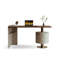 Bureau rectangulaire blanc massif en bois manufacturé avec 2 tiroirs-109580553