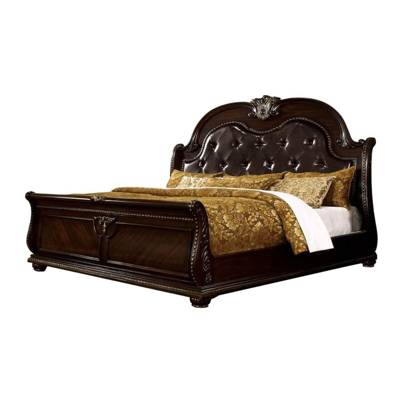 Queen Bed, Brown Cherry, Queen