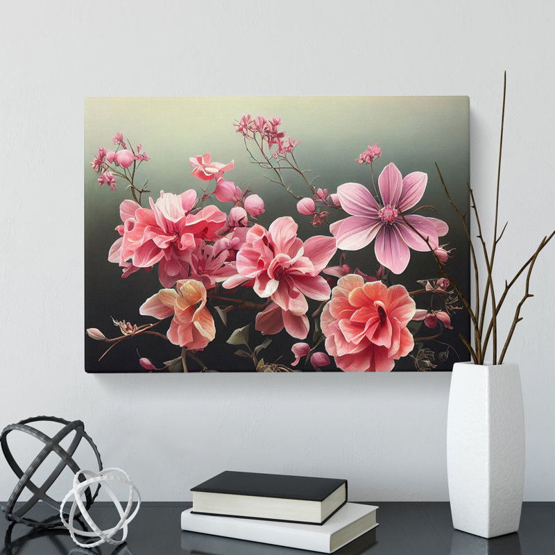 Unreal Flowers - Wrapped Canvas Painting, 35cm H x 50cm W x 3cm D