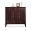 Banc de rangement en bois manufacturé noir et noyer