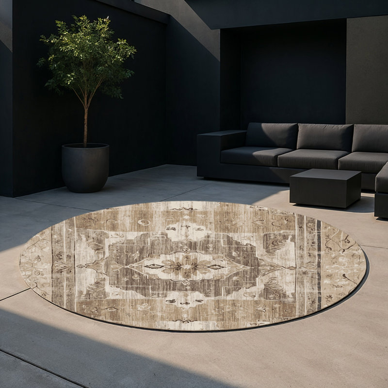 Tapis intérieur et extérieur Sands Of Peace, Rond 5 pi