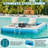 AMERLIFE Inflatable Floating Dock, Non-Slip Air Dock Platform loating Island Raft with Rope Ladder and Water Zone for Pool Lake Beach Ocean (12*8FT)