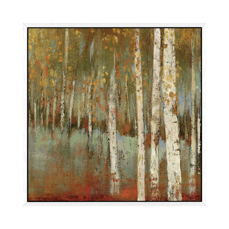 Along The Path I by Allison Pearce - Painting on Canvas, White Framed Canvas, 66.04 cm H x 66.04 cm W