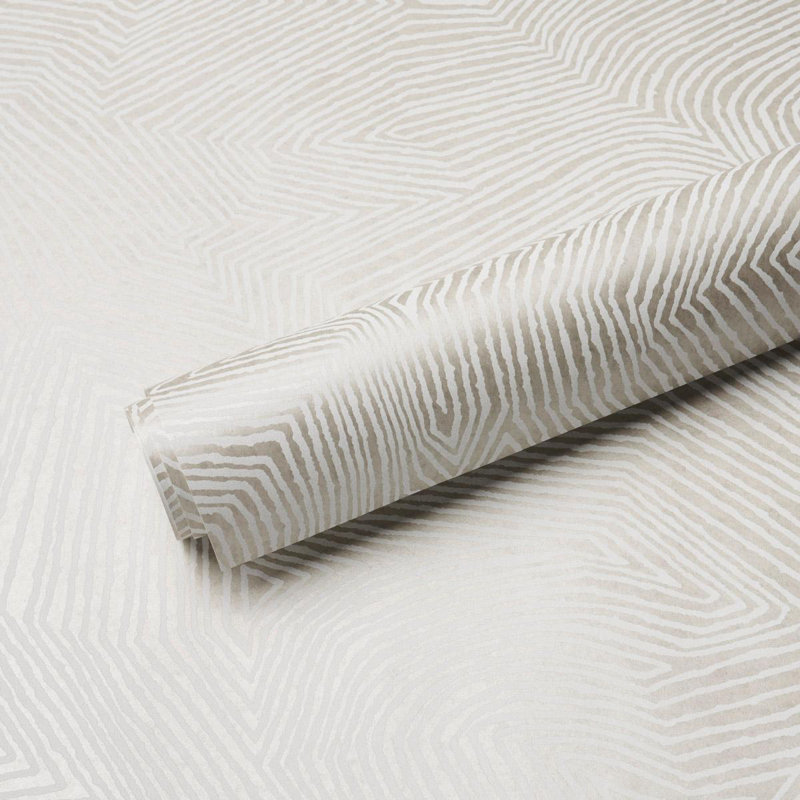 Labyrinth Grand Wallpaper, Soft Silver