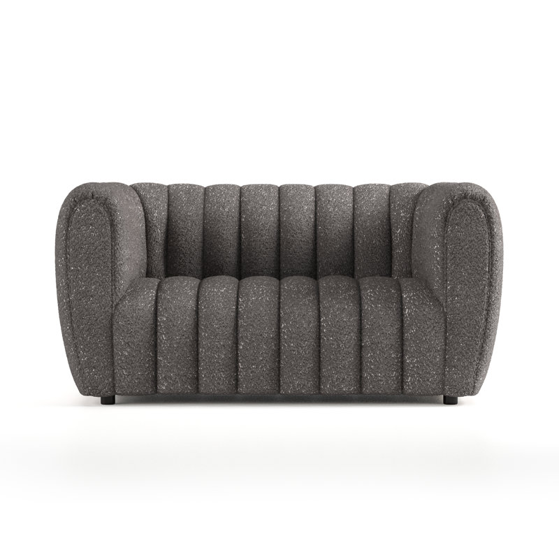 Causeuse rembourrée 63 po Celal, 100 % polyester gris anthracite, H 31,5 po x L 63 po x l 34,5 po